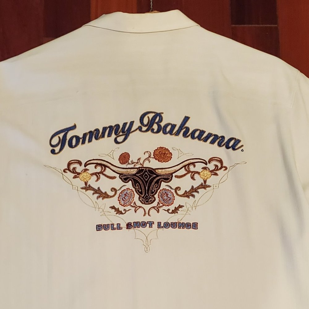 Tommy Bahama XL Silk Shirt Bull Shot Lounge